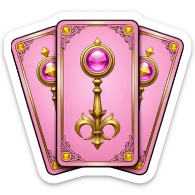 Tarot cards pink sticker