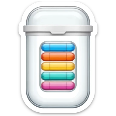medicine capsule in case in nutral colors sticker