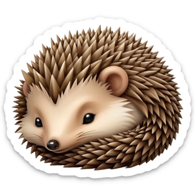Sleeping baby hedgehog curled up sticker