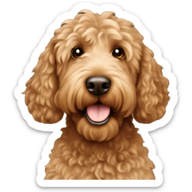 Brown goldendoodle sticker
