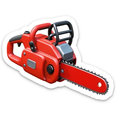 Small chainsaw, horror anime style, cartoon emoji, no background sticker