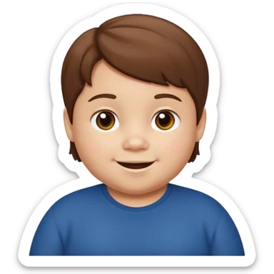 small fat child brown hair light skin men sticker