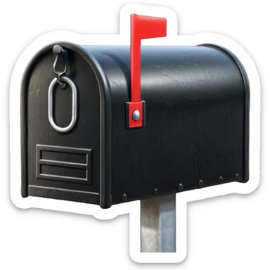 black mailbox with №309 on black post sticker