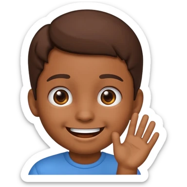 Cute kid emoji brown sticker