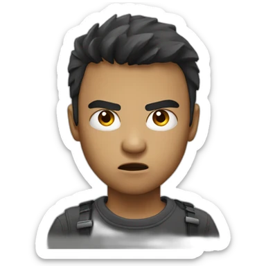 Profile picture for a angry boy  sticker