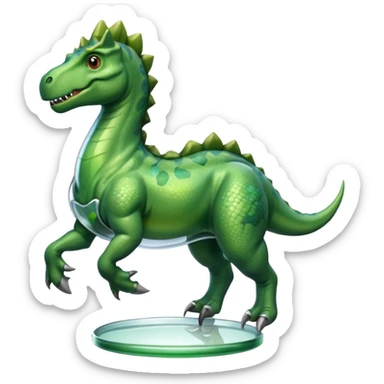 Dinosaur with glass riding horse sticker
