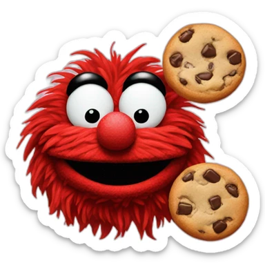 Red Muppet with cookie sticker