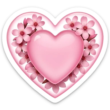 heart with sakura and a gentle sunrise sticker