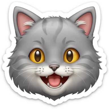 A little cat laughed until tears streamed down its face sticker