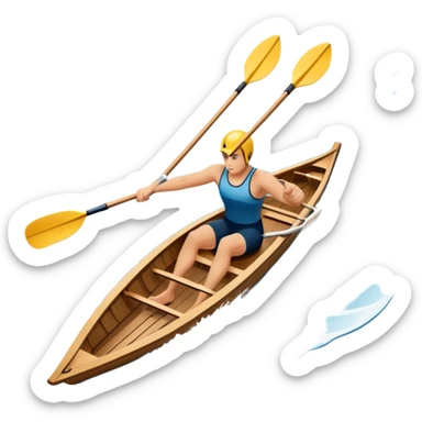 An icon showing a close-up of crossed oars, a sleek racing shell, and rippling water, symbolizing rowing. The design includes droplets in motion and a streamlined boat tip cutting through waves. Transparent background emphasizes strength, precision, and the spirit of competitive rowing sticker