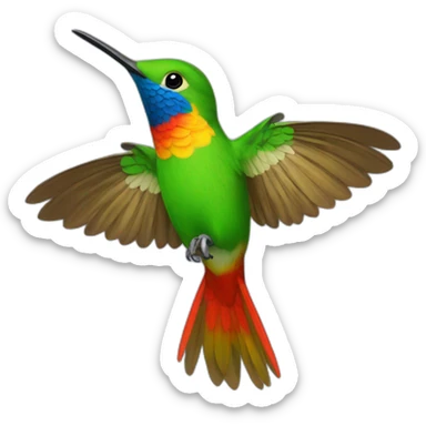 Colibrí de colores volando sticker
