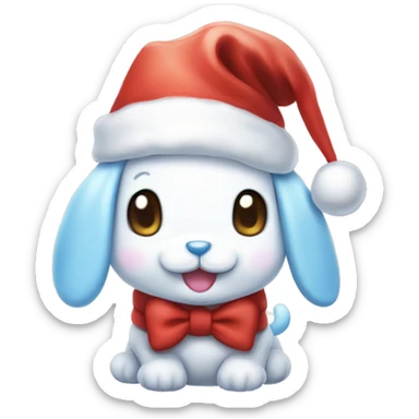Cinnamoroll with a santa hat sticker
