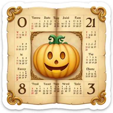  fantasy calendar page sticker