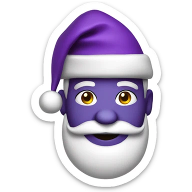 Purple Christmas Santa  sticker
