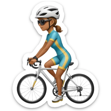 cyclist woman sticker