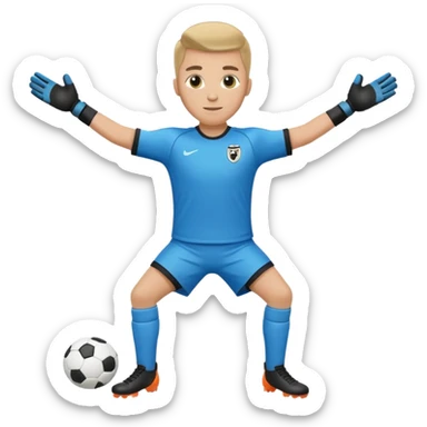 soccer goalkeeper with football boots arms out sticker