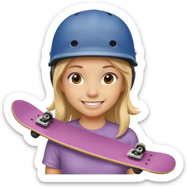 skateboarder girl mugshot with helmet sticker