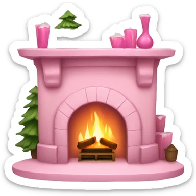 Winter Pink FirePlace sticker