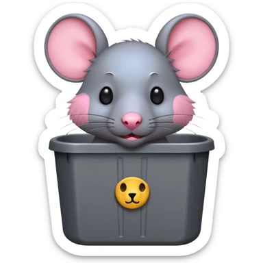 rat in a trashcan emoji sticker