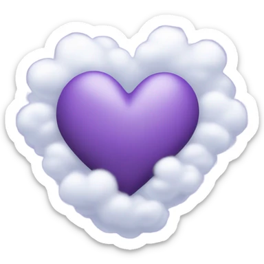 Heart Violet with clouds sticker