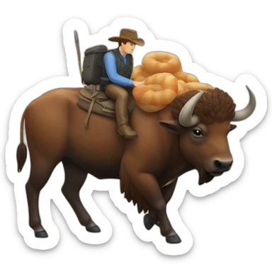 Une crevette sur un bison sticker