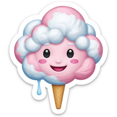cloud person cotton candy, sticker