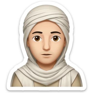 Arabe con un shemagh de color blanco pero solo sea la cabeza y nada de cuerpo sticker