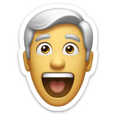 an emoji which shows that a person is very excited  sticker