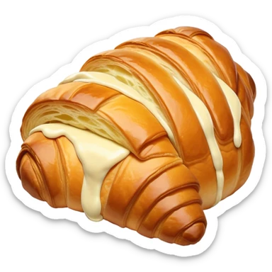 A croissant with pale olive cream  sticker