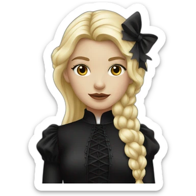 blond girl with black gothic dress sticker