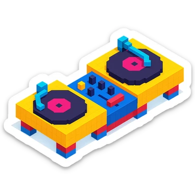 DJ turntables sticker