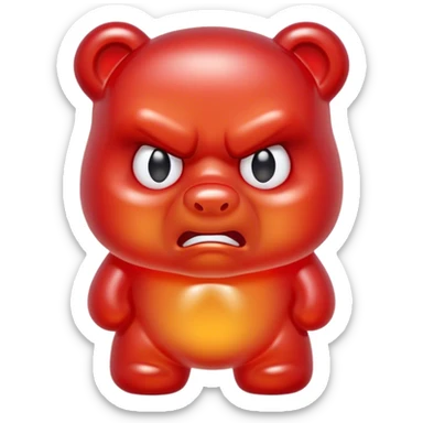 Angry gummy bear sticker