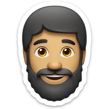 a gipsy man with smile and a beard sticker