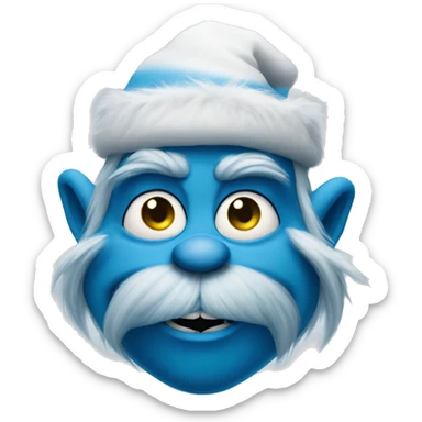 Blue Grinch Smirking sticker