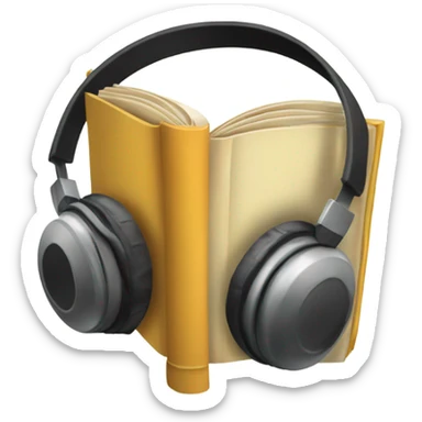 book and headphones sticker