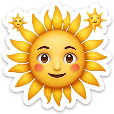 starry-eyed emoji face but the stars are suns sticker
