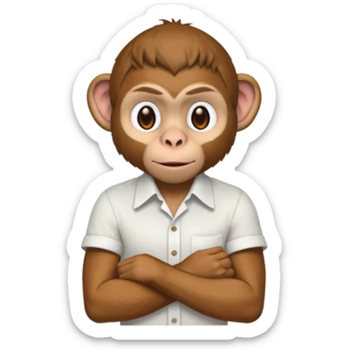 Macaco de camisa branca sticker