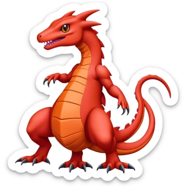  Cute Guilmon-Salandit-Salazzle-Fakémon-hybrid-creature (full body)  sticker