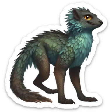  Scaly Cute Edgy Realistic Rare Fantasy Fluffy Slim Vernid-Trico-Melprin-species by LiLaiRa, by Falvie, full body sticker