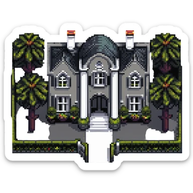 large mansion with garden sticker