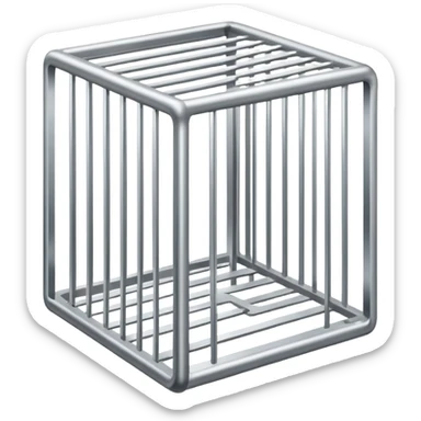 simple cage thin bars straight square surface sticker