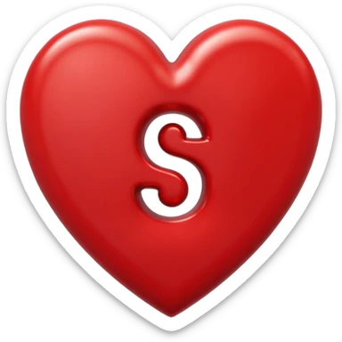 The Letter S in a Heart sticker