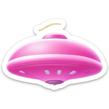 Pink UFO with "Mawari" written on it
 Flying at great speed Mawariと書かれている sticker