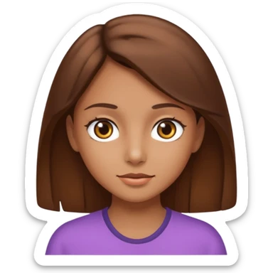 Chica con pelo cafe 
 sticker