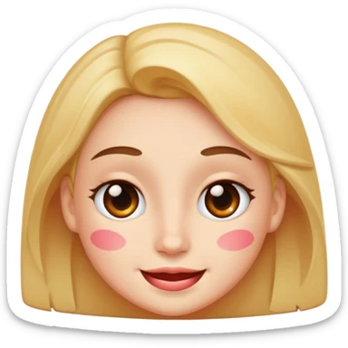 Blushing smirk emoji face sticker