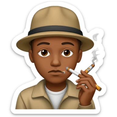 Gang member smoking a blunt sticker