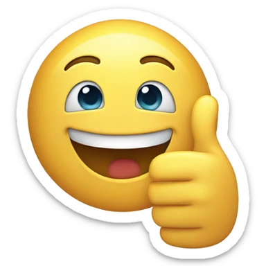 A smiling face with both hands giving a thumbs up. sticker