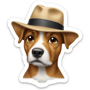 Dog with a hat sticker