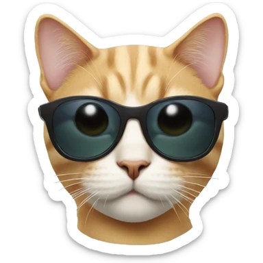 Cat with sunglasses sticker