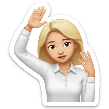 This emoji (🤷🏻‍♀️) but doing the dab sticker